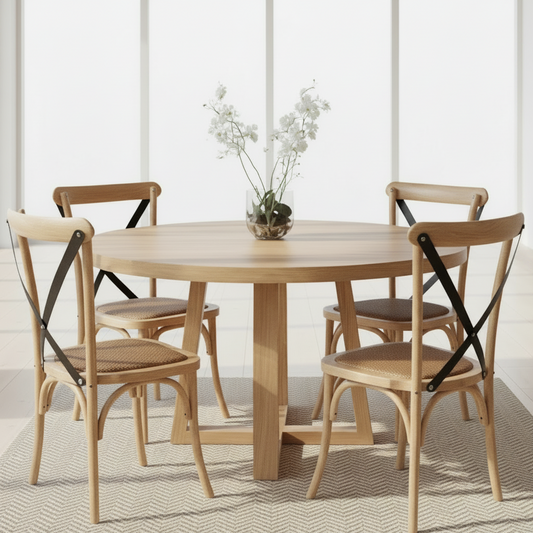 Comedor Carlota Lenga + 6 Sillas Alonsa Mesa