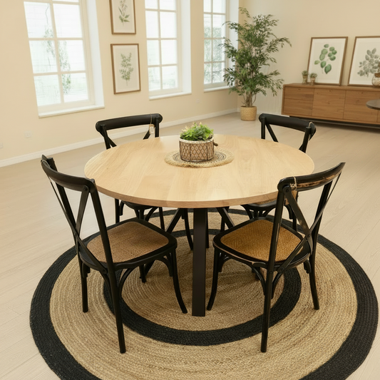 COMEDOR CALONI  + 4 SILLAS CROSSBACK