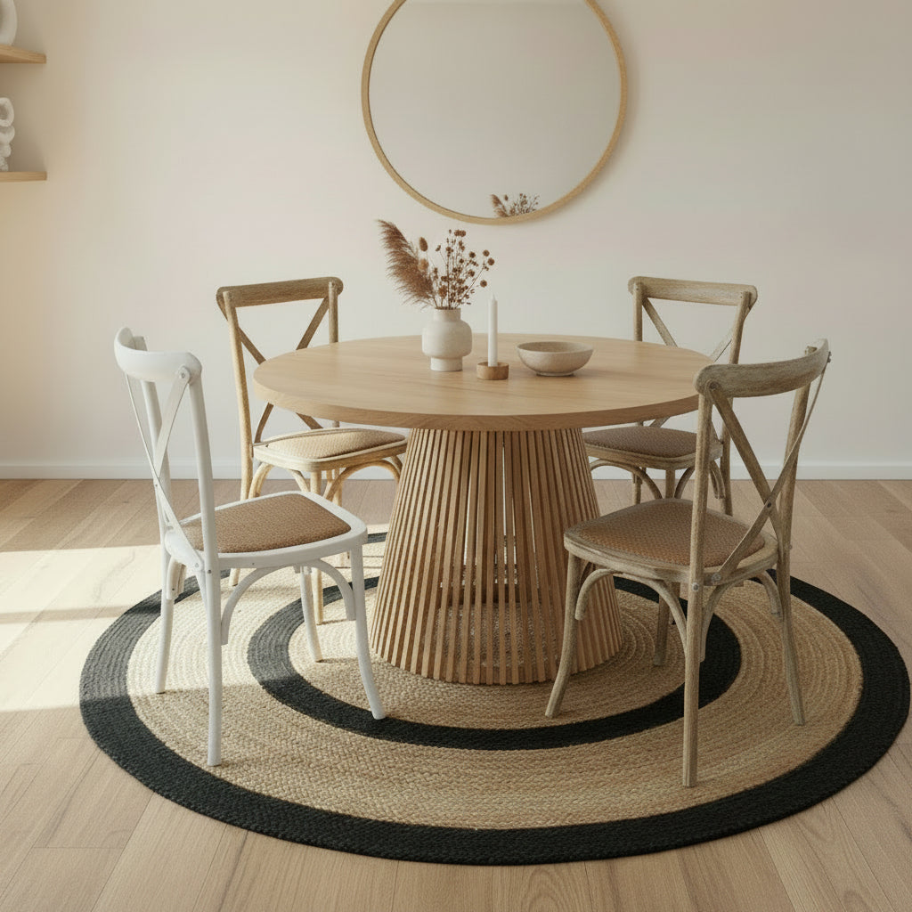 Comedor Martina 120Cm + 4 Sillas Crossback Mesa