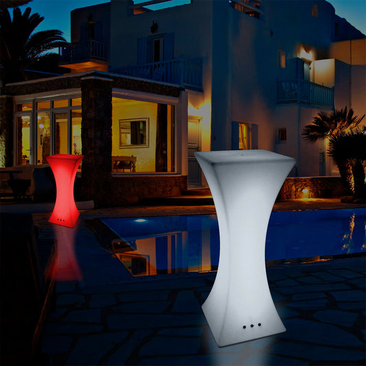 Mesa Led Cocktail Cuadrada 60X60X110 Cm Mueble Led
