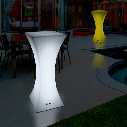 Mesa Led Cocktail Cuadrada 60X60X110 Cm Mueble Led