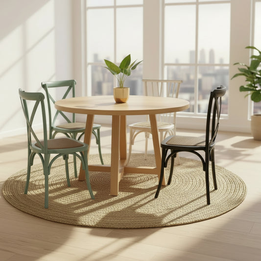 Comedor Carlota Lenga + 4 Sillas Croswood Mesa