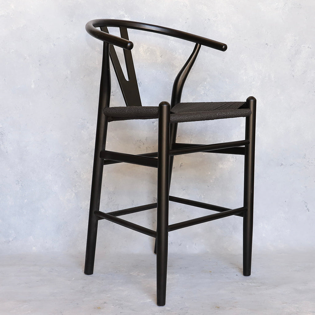 Taburete Wishbone Negro Black Sillas