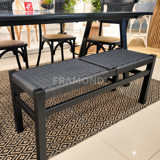 Banqueta Agustina Black 110X36X45 Cm (2Puestos) Sillas