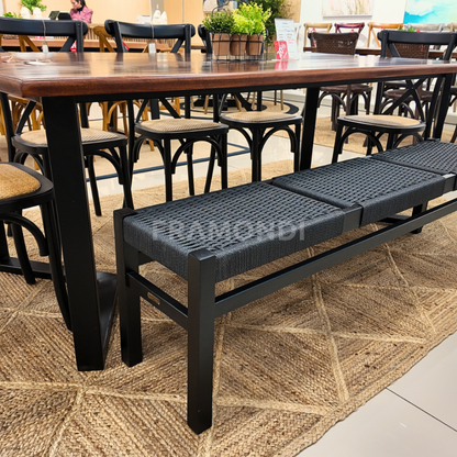 Banqueta Agustina Black 160X36X45Cm (3Puestos) Sillas