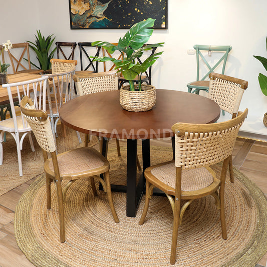 Comedor Clementa Haya + 4 Sillas Lorenza Roble Mesa