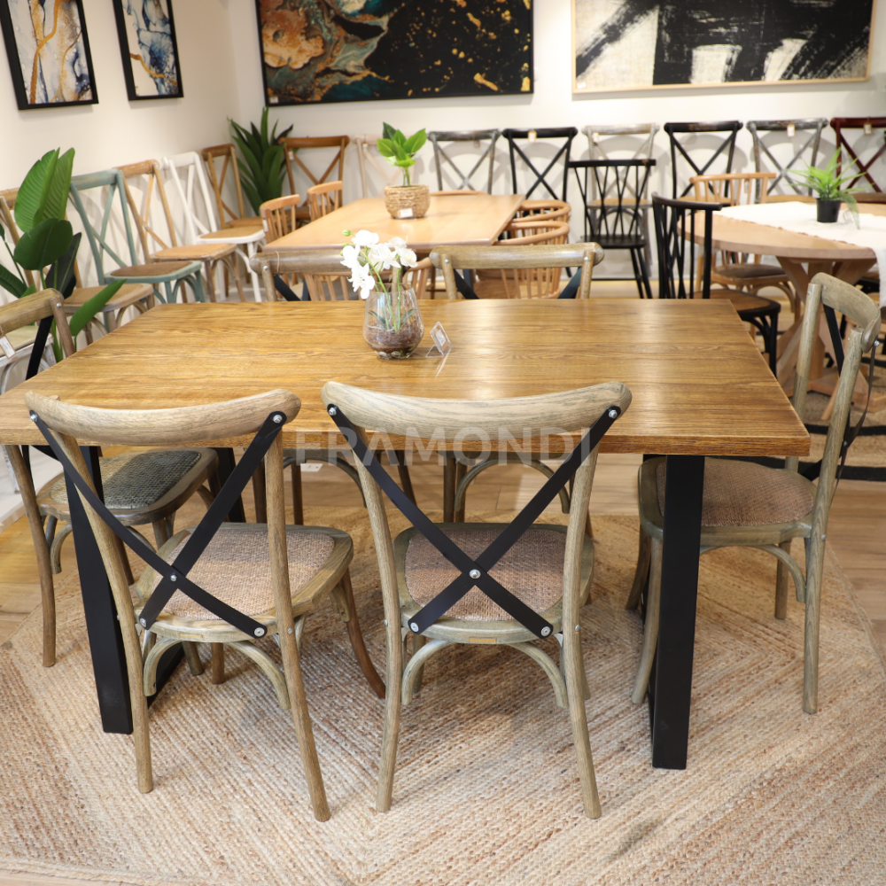 Comedor Magnolia Roble 160X100Cm + 6 Sillas Mesa