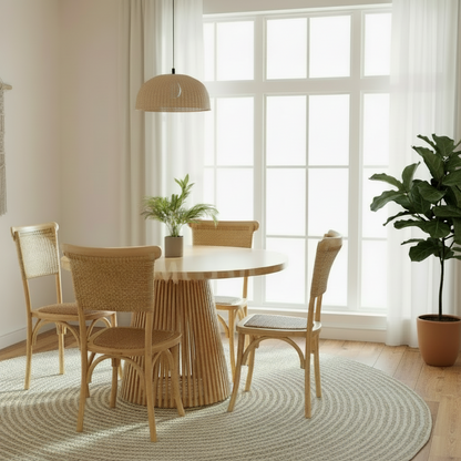 COMEDOR MARTINA NATURAL + 4 SILLAS SIENNA