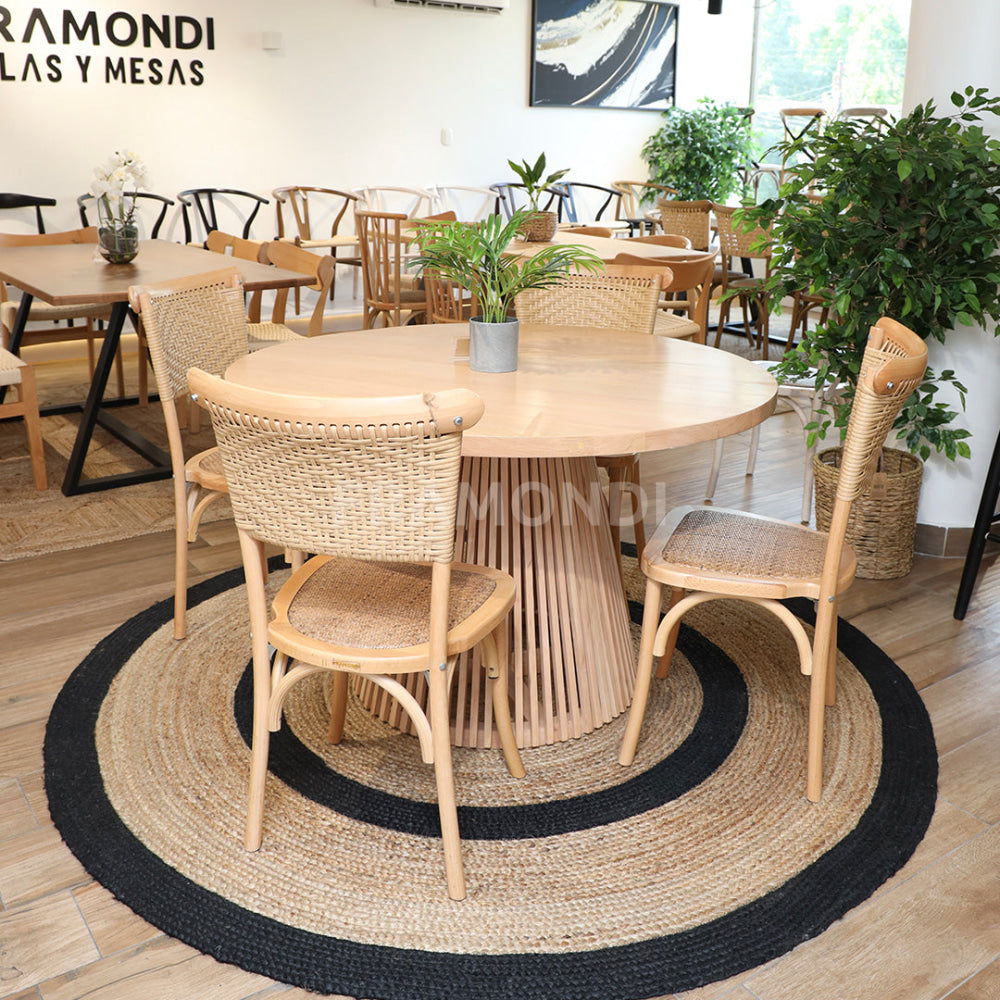 Comedor Martina Natural + 4 Sillas Sienna Mesa