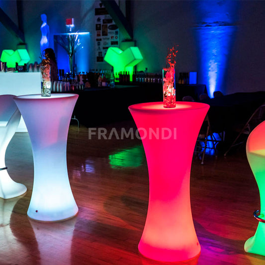 Mesa Led Cocktail Redonda 60X60X110 Cm Muebles Led