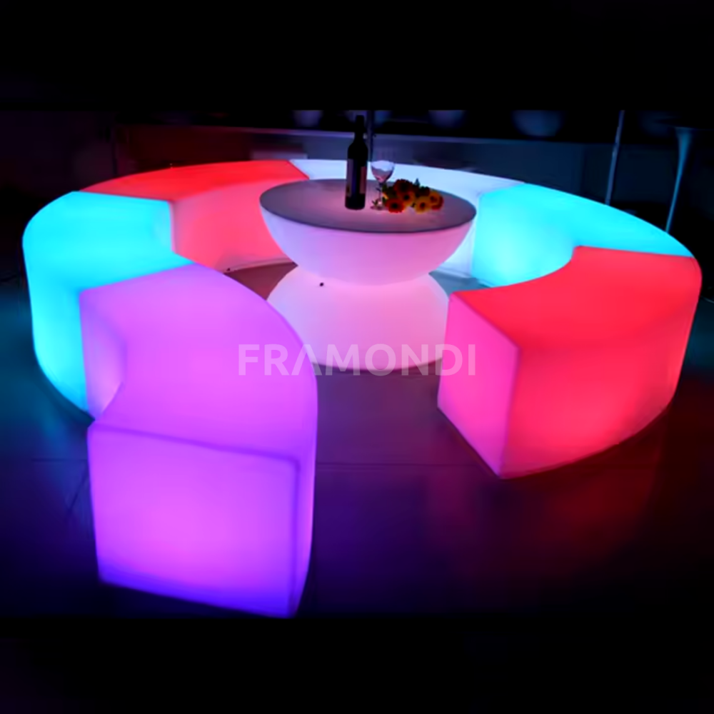 Mesa Led Coffee 60X40 Cm Mueble Led