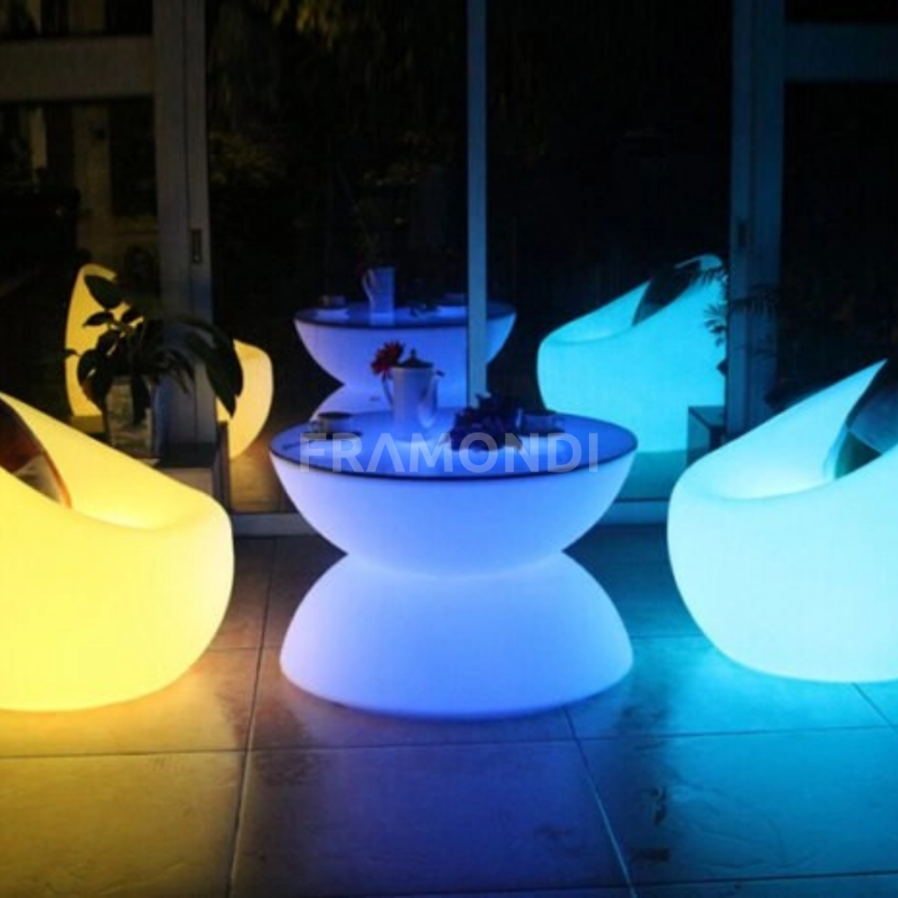 Mesa Led Coffee 60X40 Cm Mueble Led
