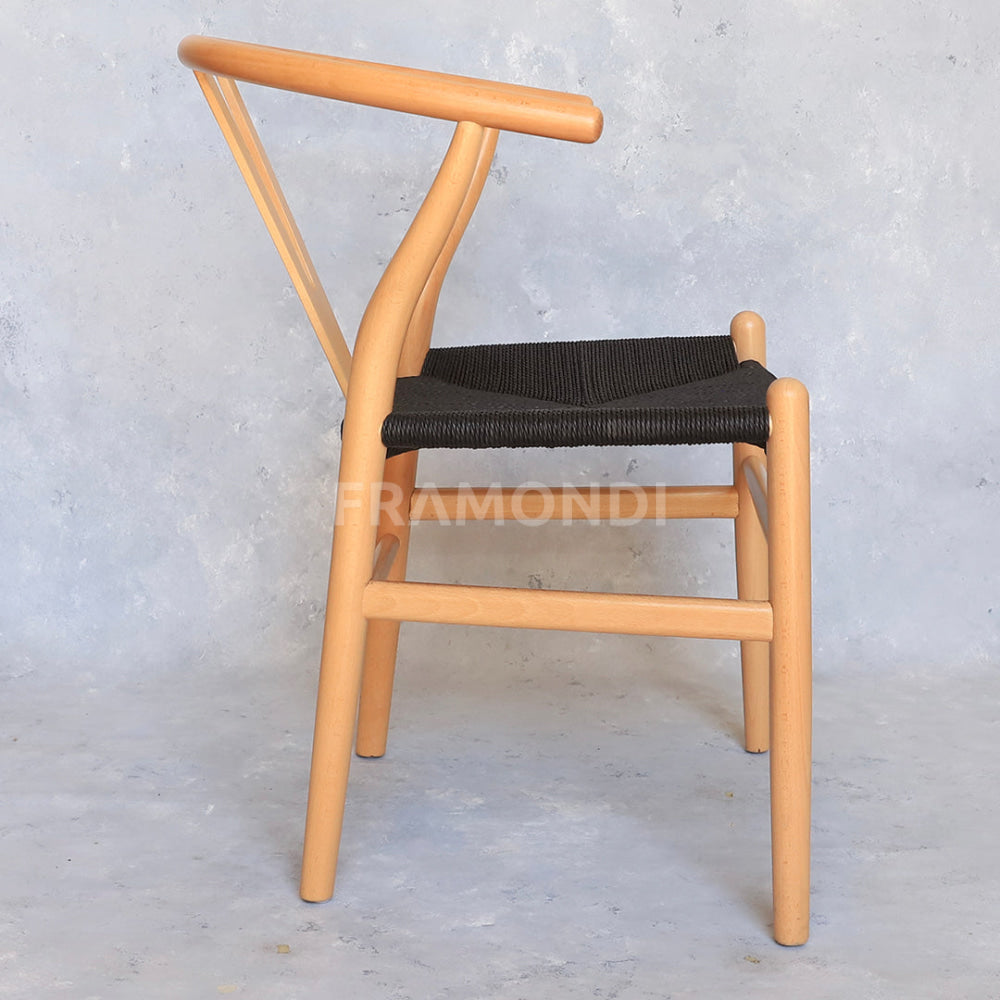 Silla Wishbone Natural Black Sillas