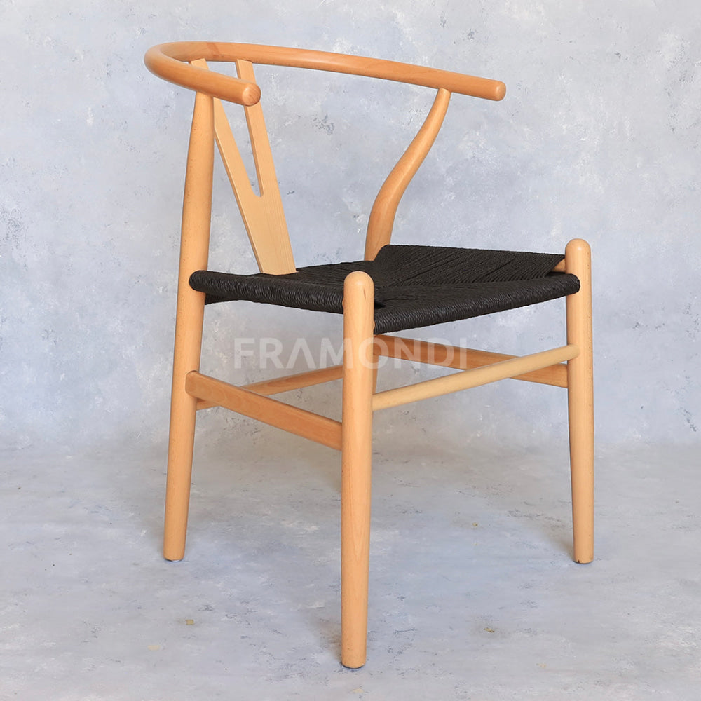 Silla Wishbone Natural Black Sillas