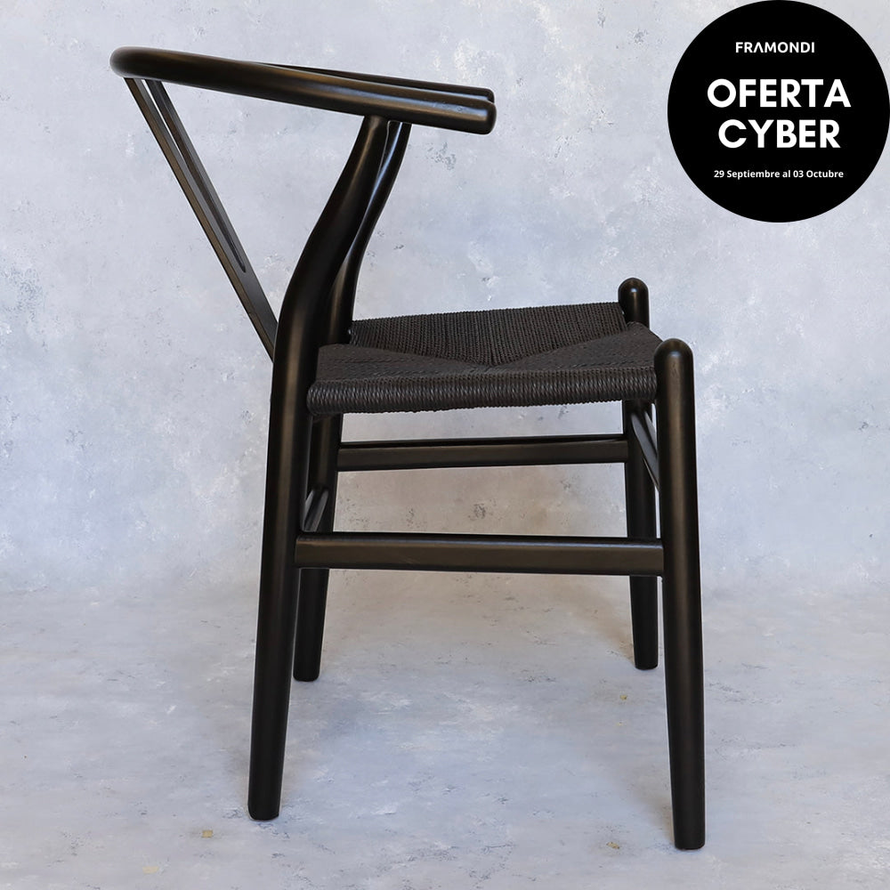 Silla Wishbone Negra Black Sillas