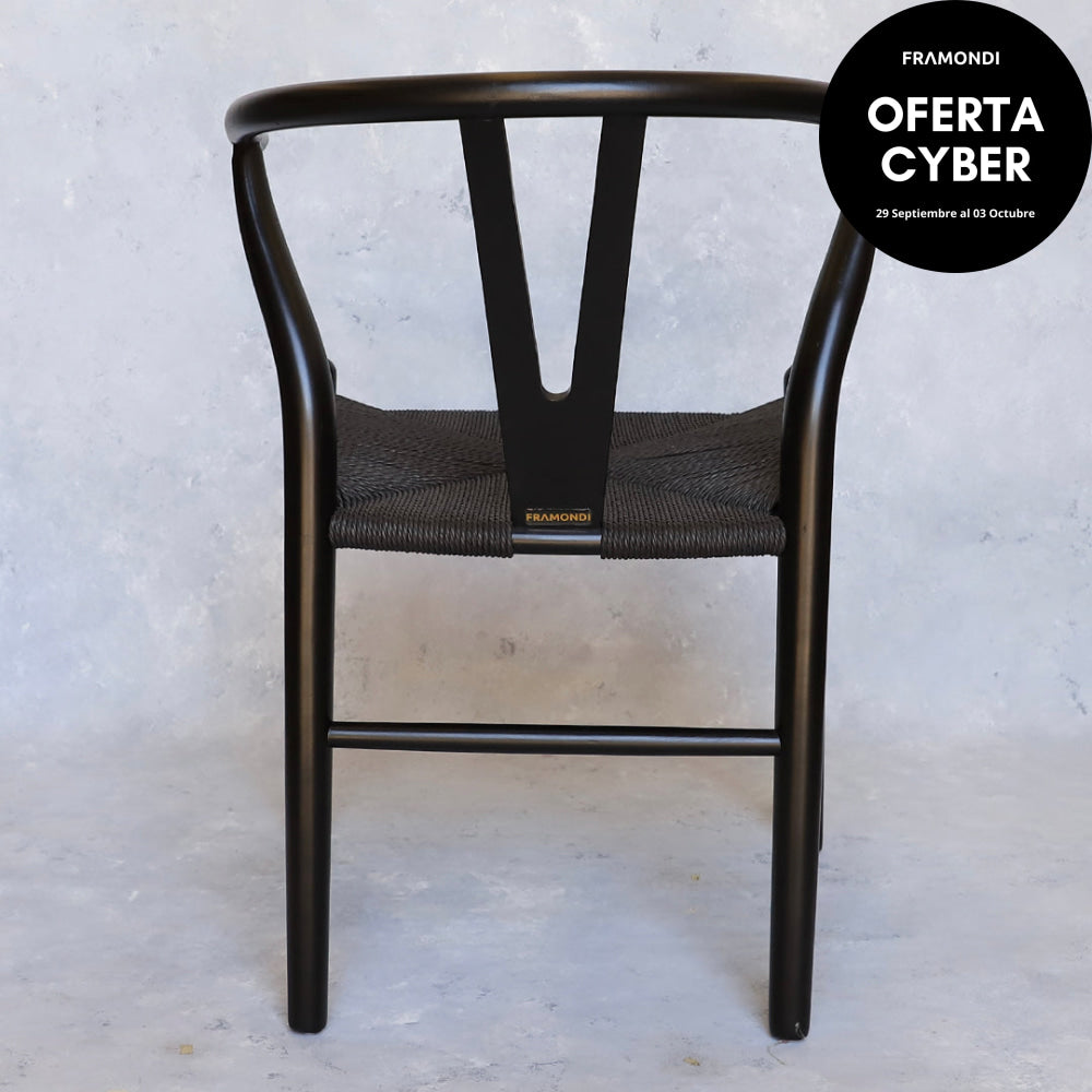 Silla Wishbone Negra Black Sillas