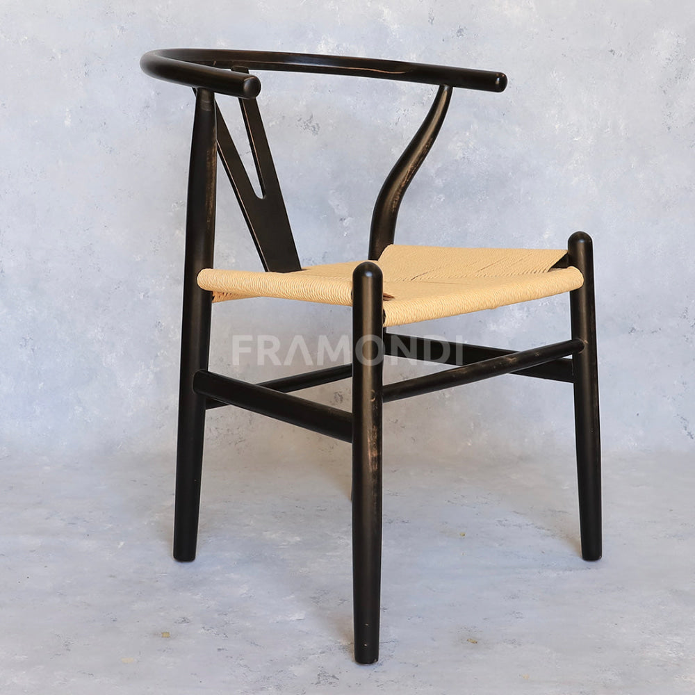 Silla Wishbone Negra Vintage Sillas