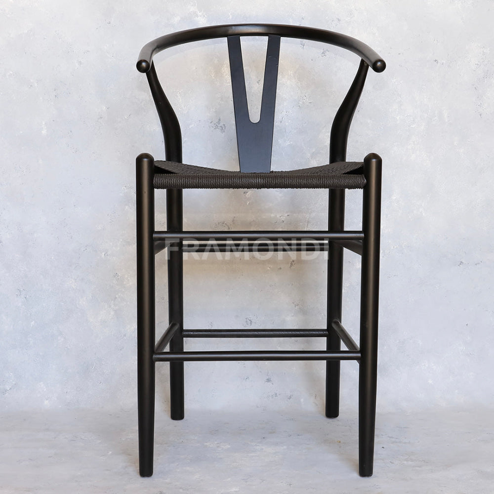 Taburete Wishbone Negro Black Sillas